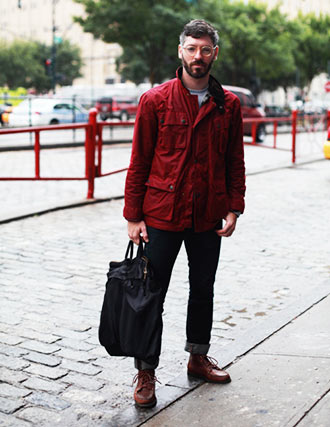 赤の4ポケットジャケット コーディネート メンズ Italy Web